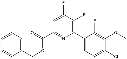 2-Pyridinecarboxylicacid,6-(4-chloro-2-fluoro-3-methoxyphenyl)-4,5-difluoro-,phenylmethylester 구조식 이미지