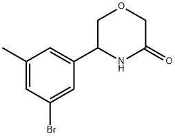 5-(3-BROMO-5-METHYLPHENYL)MORPHOLIN-3-ONE Structure