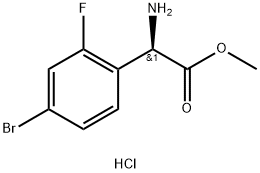 METHYL(2R)-2-AMINO-2-(4-BROMO-2-FLUOROPHENYL)ACETATE HYDROCHLORIDE 구조식 이미지