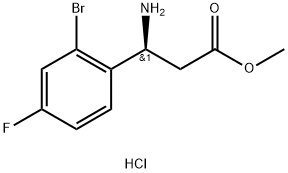 METHYL (3S)-3-AMINO-3-(2-BROMO-4-FLUOROPHENYL)PROPANOATE HYDROCHLORIDE Structure