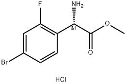 METHYL(2S)-2-AMINO-2-(4-BROMO-2-FLUOROPHENYL)ACETATE HYDROCHLORIDE 구조식 이미지