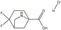 2,2-difluoro-6-azabicyclo[3.2.1]octane-5-carboxylic acid hydrochloride Structure