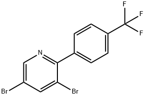 3,5-Dibromo-6-(4-trifluoromethylphenyl)pyridine 구조식 이미지