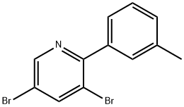 3,5-Dibromo-2-(3-tolyl)pyridine Structure