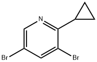 3,5-Dibromo-6-(cyclopropyl)pyridine 구조식 이미지