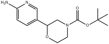 tert-butyl 2-(6-aminopyridin-3-yl)morpholine-4-carboxylate 구조식 이미지