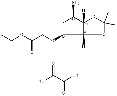 Ethyl 2-(((3aR,4S,6R,6aS)-6-amino-2,2-dimethyltetrahydro-3aH-cyclopenta[d][1,3]dioxol-4-yl)oxy)acetate oxalate Structure