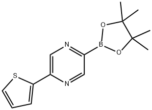 2-(4,4,5,5-tetramethyl-1,3,2-dioxaborolan-2-yl)-5-(thiophen-2-yl)pyrazine Structure