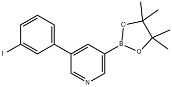 5-(3-Fluorophenyl)pyridine-3-boronic acid pinacol ester 구조식 이미지