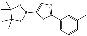 5-(4,4,5,5-tetramethyl-1,3,2-dioxaborolan-2-yl)-2-(m-tolyl)thiazole 구조식 이미지