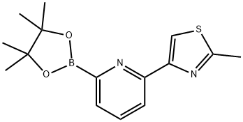 2-methyl-4-(6-(4,4,5,5-tetramethyl-1,3,2-dioxaborolan-2-yl)pyridin-2-yl)thiazole 구조식 이미지