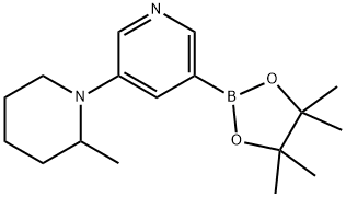 5-(2-Methylpiperidin-1-yl)pyridine-3-boronic acid pinacol ester 구조식 이미지