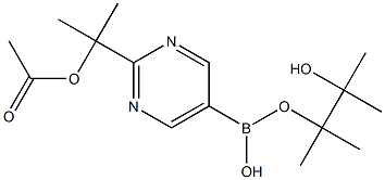 2-(1-Acetoxy-1-methylethyl)pyrimidine-5-boronic acid pinacol ester 구조식 이미지
