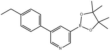 5-(4-Ethylphenyl)pyridine-3-boronic acid pinacol ester 구조식 이미지
