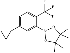 2-(5-cyclopropyl-2-(trifluoromethyl)phenyl)-4,4,5,5-tetramethyl-1,3,2-dioxaborolane 구조식 이미지