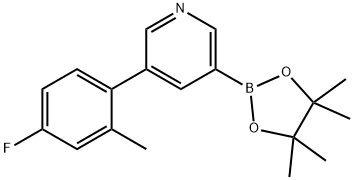 5-(2-Methyl-4-fluorophenyl)pyridine-3-boronic acid pinacol ester 구조식 이미지