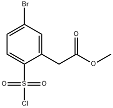 methyl 2-[5-bromo-2-(chlorosulfonyl)phenyl]acetate Structure
