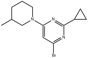 4-Bromo-2-cyclopropyl-6-(3-methylpiperidin-1-yl)pyrimidine 구조식 이미지