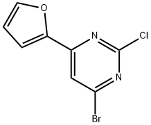 2-Chloro-4-bromo-6-(2-furyl)pyrimidine Structure