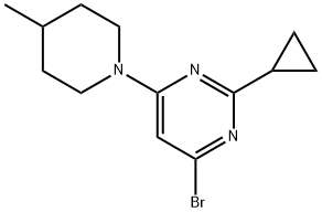 4-Bromo-2-cyclopropyl-6-(4-methylpiperidin-1-yl)pyrimidine Structure