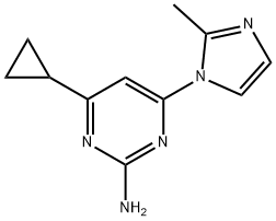 2-amino-4-(1H-2-methylimidazol-1-yl)-6-cyclopropylpyrimidine 구조식 이미지