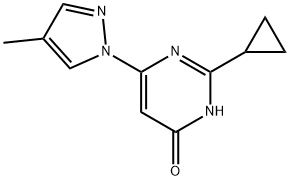 4-Hydroxy-2-cyclopropyl-6-(4-methyl-1H-pyrazol-1-yl)pyrimidine 구조식 이미지