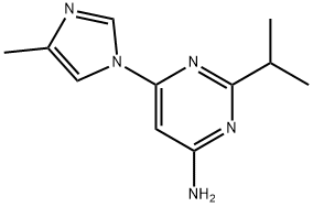 4-Amino-2-(iso-propyl)-6-(1H-4-methylimidazol-1-yl)-pyrimidine 구조식 이미지