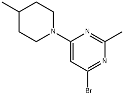 4-bromo-2-methyl-6-(4-methylpiperidin-1-yl)pyrimidine Structure