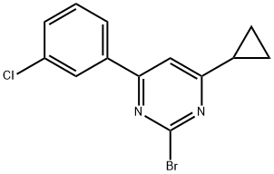 2-bromo-4-(3-chlorophenyl)-6-cyclopropylpyrimidine 구조식 이미지