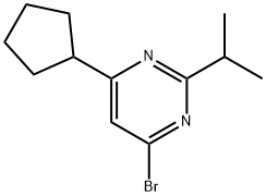 4-bromo-6-cyclopentyl-2-(propan-2-yl)pyrimidine Structure