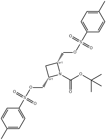 tert-butyl (cis)-2,4-bis{[(4-methylbenzenesulfonyl)oxy]methyl}azetidine-1-carboxylate 구조식 이미지