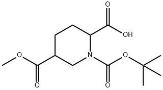 1-(tert-Butoxycarbonyl)-5-(methoxycarbonyl)piperidine-2-carboxylic acid 구조식 이미지