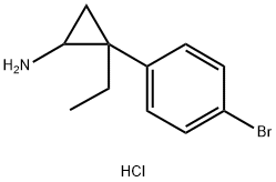 2-(4-bromophenyl)-2-ethylcyclopropan-1-amine hydrochloride Structure