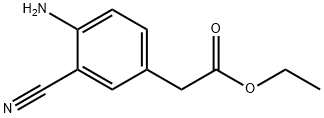 Benzene aceticacid,4-amino-3-cyano-,ethylester Structure
