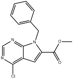 methyl 7-benzyl-4-chloropyrrolo[2,3-d]pyrimidine-6-carboxylate 구조식 이미지