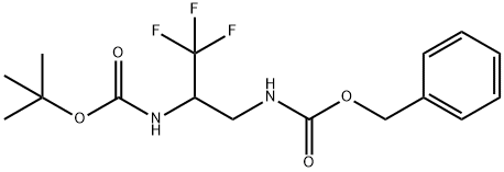 Carbamic acid, N-[2-[[(1,1-dimethylethoxy)carbonyl]amino]-3,3,3-trifluoropropyl]-, phenylmethyl ester Structure