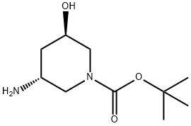 (3R,5R)-3-Amino-5-hydroxy-piperidine-1-carboxylic acid tert-butyl ester 구조식 이미지