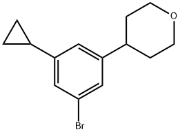 4-(3-bromo-5-cyclopropylphenyl)tetrahydro-2H-pyran 구조식 이미지