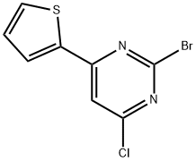 2-Bromo-4-chloro-6-(2-thienyl)pyrimidine 구조식 이미지