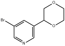 3-bromo-5-(1,4-dioxan-2-yl)pyridine Structure