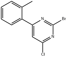 2-Bromo-4-chloro-6-(2-tolyl)pyrimidine 구조식 이미지