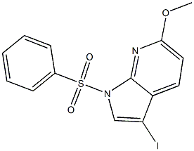 1-(benzenesulfonyl)-3-iodo-6-methoxy-1H-pyrrolo[2,3-b]pyridine Structure