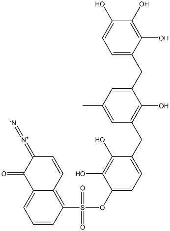 2,6-bis(2,3,4-trihydroxybenzyl)-p-cresol ester with 6-diazo-5,6-dihydro-5-oxo-1-naphthalenesulfonate Structure