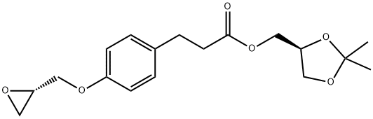 ((S)-2,2-dimethyl-1,3-dioxolan-4-yl)methyl 3-(4-(((S)-oxiran-2-yl)methoxy)phenyl)propanoate 구조식 이미지