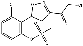 Ethanone, 2-chloro-1-[5-[2-chloro-6-[(methylsulfonyl)oxy]phenyl]-4,5-dihydro-3-isoxazolyl]- Structure
