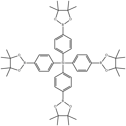 tetrakis(4-(4,4,5,5-tetramethyl-1,3,2-dioxaborolan-2-yl)phenyl)silane Structure