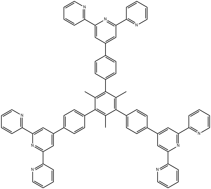 [1,3,5-trimethyl-2,4,6-tris(4'-tripyridinyl phenyl)]benzene Structure