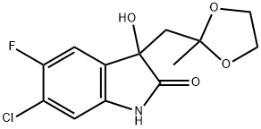 6-chloro-5-fluoro-3-hydroxy-3-((2-methyl-1,3-dioxolan-2-yl)methyl)indolin-2-one Structure