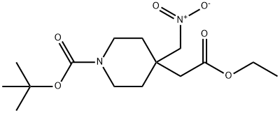 TERT-BUTYL 4-(2-ETHOXY-2-OXOETHYL)-4-(NITROMETHYL)PIPERIDINE-1-CARBOXYLATE Structure