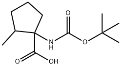 1-((tert-butoxycarbonyl)amino)-2-methylcyclopentanecarboxylic acid Structure